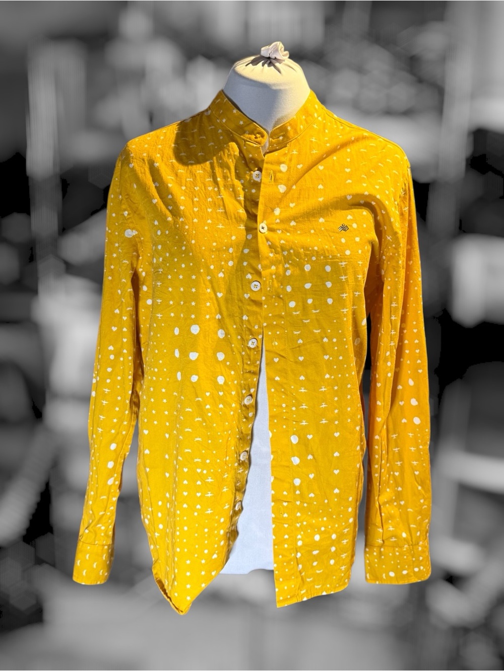 Nicobar Yellow Patterned Button-Down Shirt